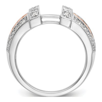 14K Two-Tone Gold 1/4 ct tw Diamond Wrap Wedding Ring – view 3