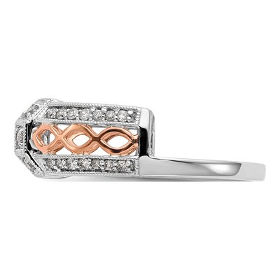 14K Two-Tone Gold 1/4 ct tw Diamond Wrap Wedding Ring – view 4