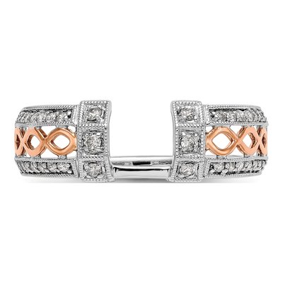 14K Two-Tone Gold 1/4 ct tw Diamond Wrap Wedding Ring – view 5