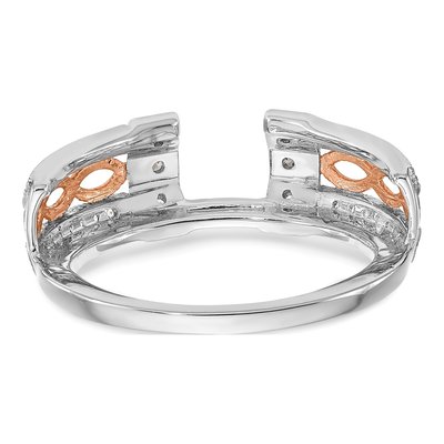 14K Two-Tone Gold 1/4 ct tw Diamond Wrap Wedding Ring – view 6