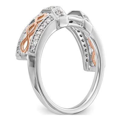14K Two-Tone Gold 1/4 ct tw Diamond Wrap Wedding Ring – view 7