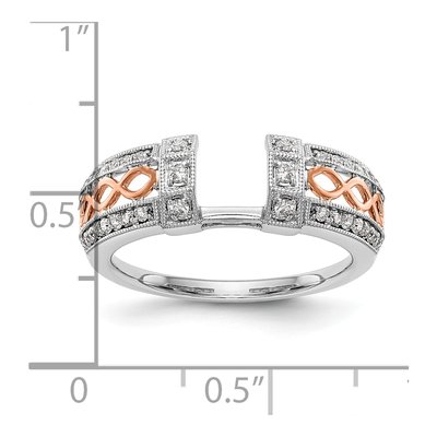 14K Two-Tone Gold 1/4 ct tw Diamond Wrap Wedding Ring – view 8