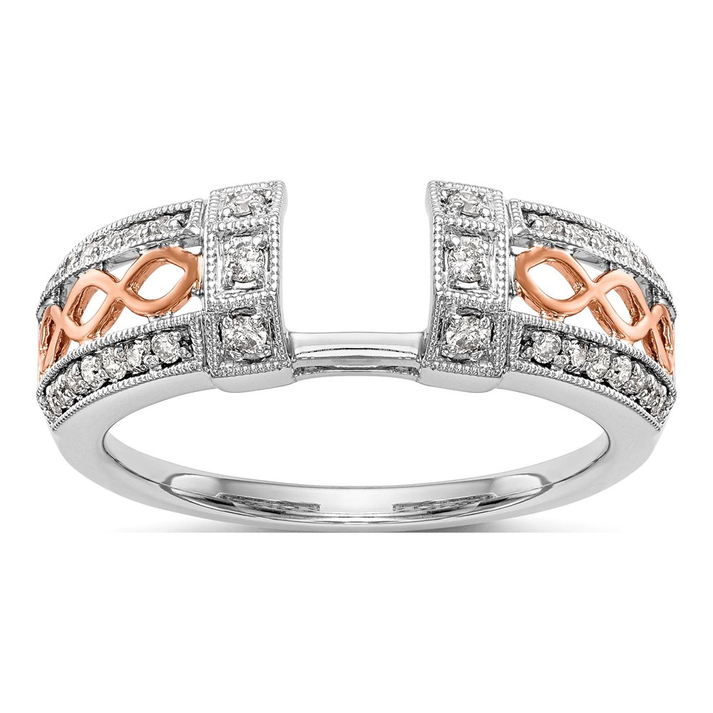 14K Two-Tone Gold 1/4 ct tw Diamond Wrap Wedding Ring