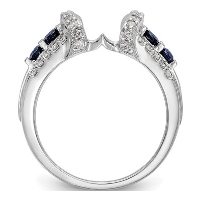 14K White Gold 3/8 ct tw Sapphire & Diamond Wrap Ring – view 2