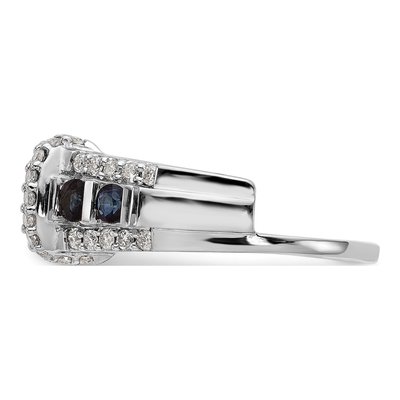 14K White Gold 3/8 ct tw Sapphire & Diamond Wrap Ring – view 3