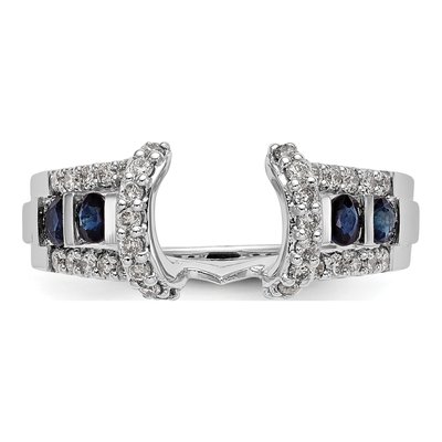 14K White Gold 3/8 ct tw Sapphire & Diamond Wrap Ring – view 4