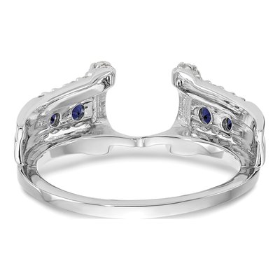 14K White Gold 3/8 ct tw Sapphire & Diamond Wrap Ring – view 5