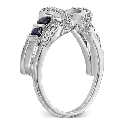14K White Gold 3/8 ct tw Sapphire & Diamond Wrap Ring – view 6