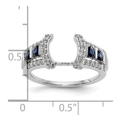 14K White Gold 3/8 ct tw Sapphire & Diamond Wrap Ring – view 7