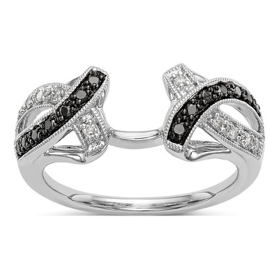 14K White Gold 1/5 ct tw Diamond Wrap Ring