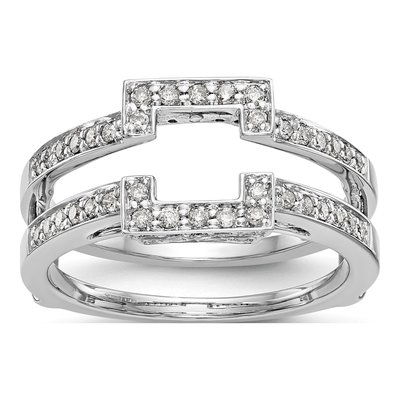 14K White Gold 3/8 ct tw Diamond Guard Enhancer Ring