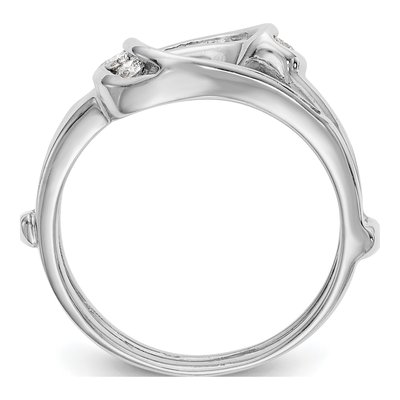 14K White Gold 1/3 ct tw Diamond Guard Ring – view 2