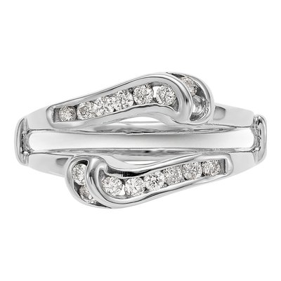 14K White Gold 1/3 ct tw Diamond Guard Ring – view 4