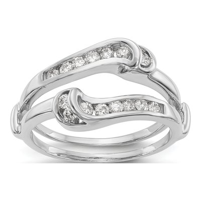 14K White Gold 1/3 ct tw Diamond Guard Ring
