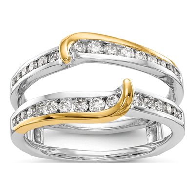 14K Two-Tone Gold 1/2 ct tw Diamond Guard Ring