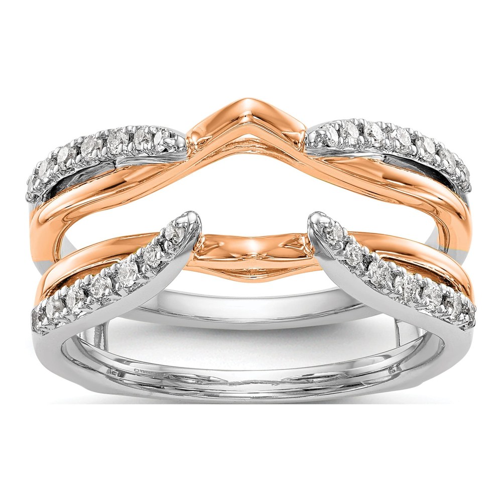 14K Two-Tone Gold 1/4 ct tw Diamond Guard Ring