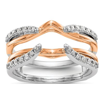 14K Two-Tone Gold 1/4 ct tw Diamond Guard Ring