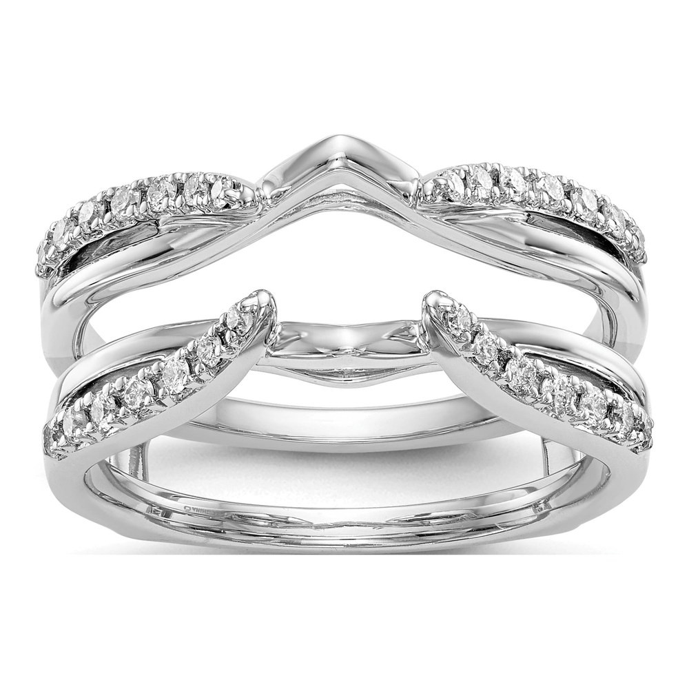 14K White Gold Diamond Guard Ring