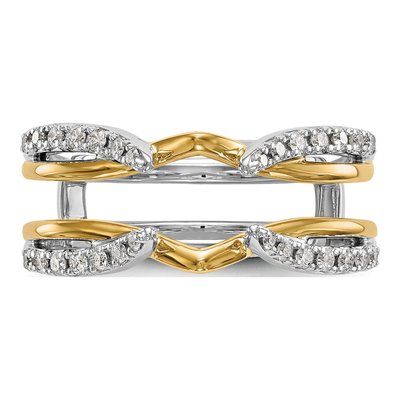 14K Two-Tone Gold 1/4 ct tw Diamond Guard Ring – view 4