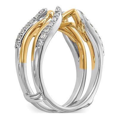 14K Two-Tone Gold 1/4 ct tw Diamond Guard Ring – view 6