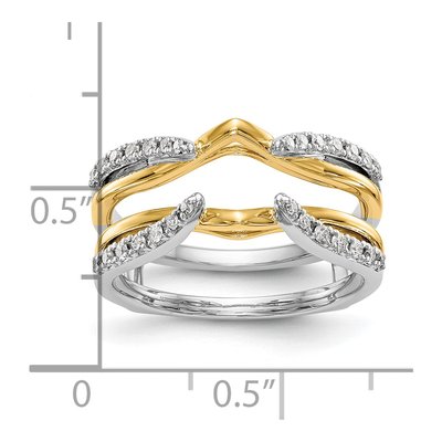 14K Two-Tone Gold 1/4 ct tw Diamond Guard Ring – view 7