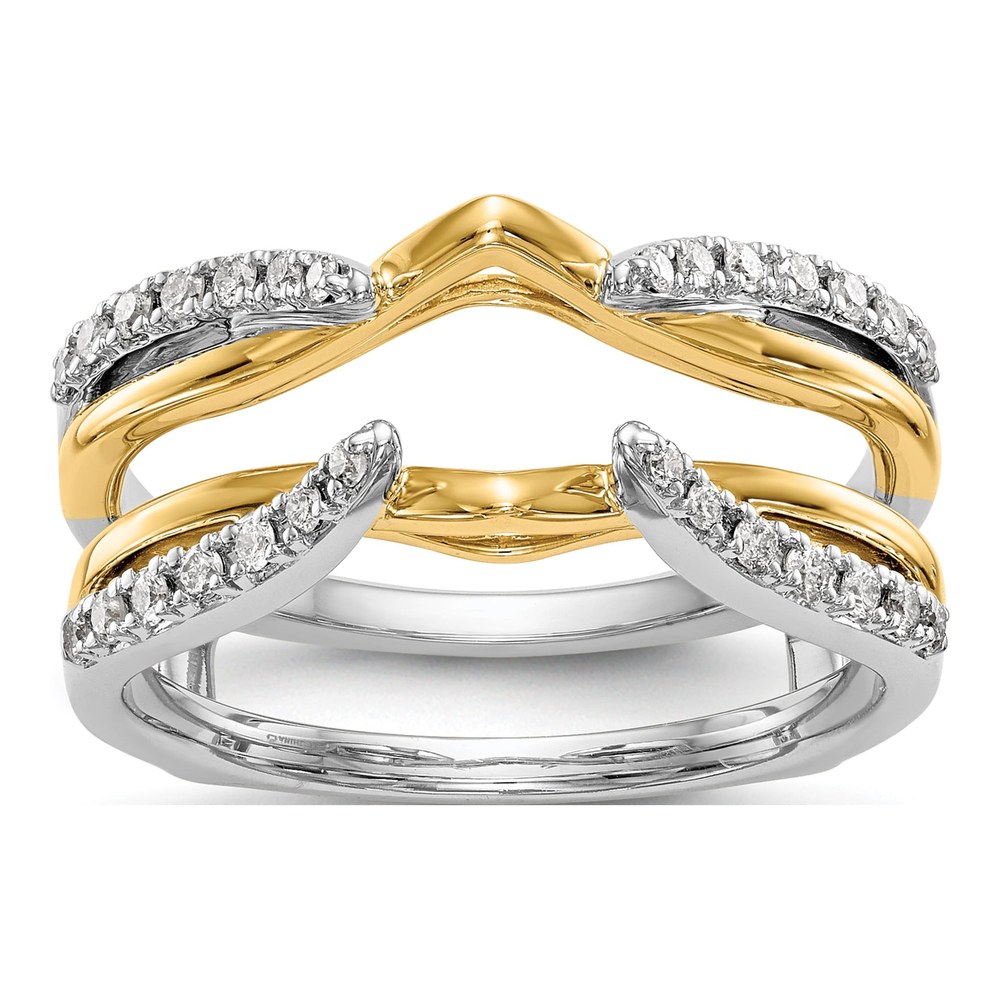 14K Two-Tone Gold 1/4 ct tw Diamond Guard Ring
