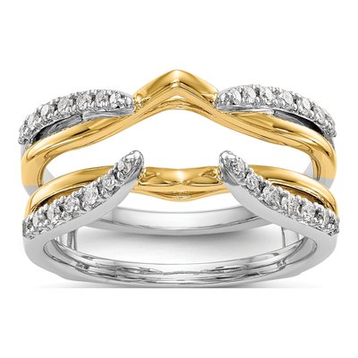 14K Two-Tone Gold 1/4 ct tw Diamond Guard Ring