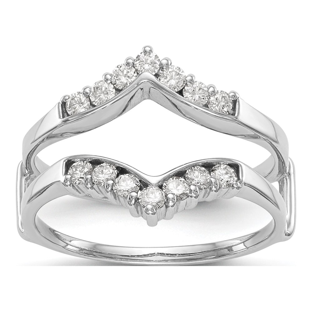 14K White Gold 1/3 ct tw Diamond Guard Ring