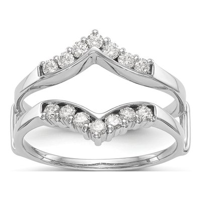 14K White Gold 1/3 ct tw Diamond Guard Ring