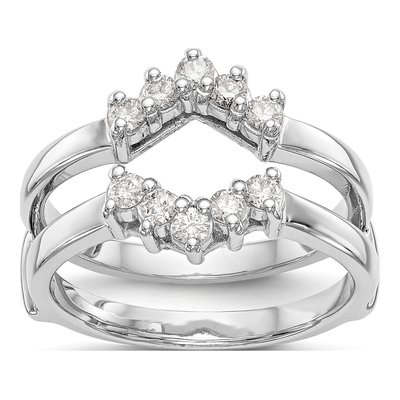 14K White Gold 1/3 ct tw Lab-Grown Diamond Guard Ring