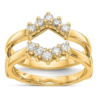 14K Yellow Gold 1/3 ct tw Lab-Grown Diamond Guard Ring