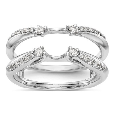 14K White Gold 1/4 ct tw Diamond Guard Ring