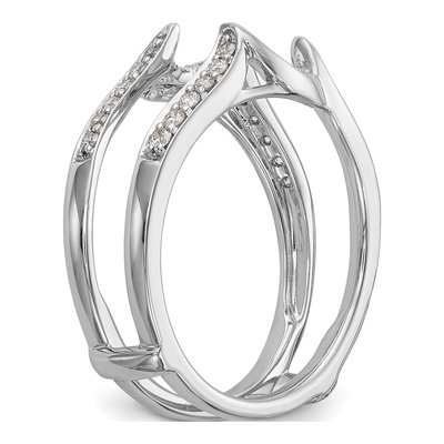 14K White Gold 1/3 ct tw Diamond Guard Ring – view 7