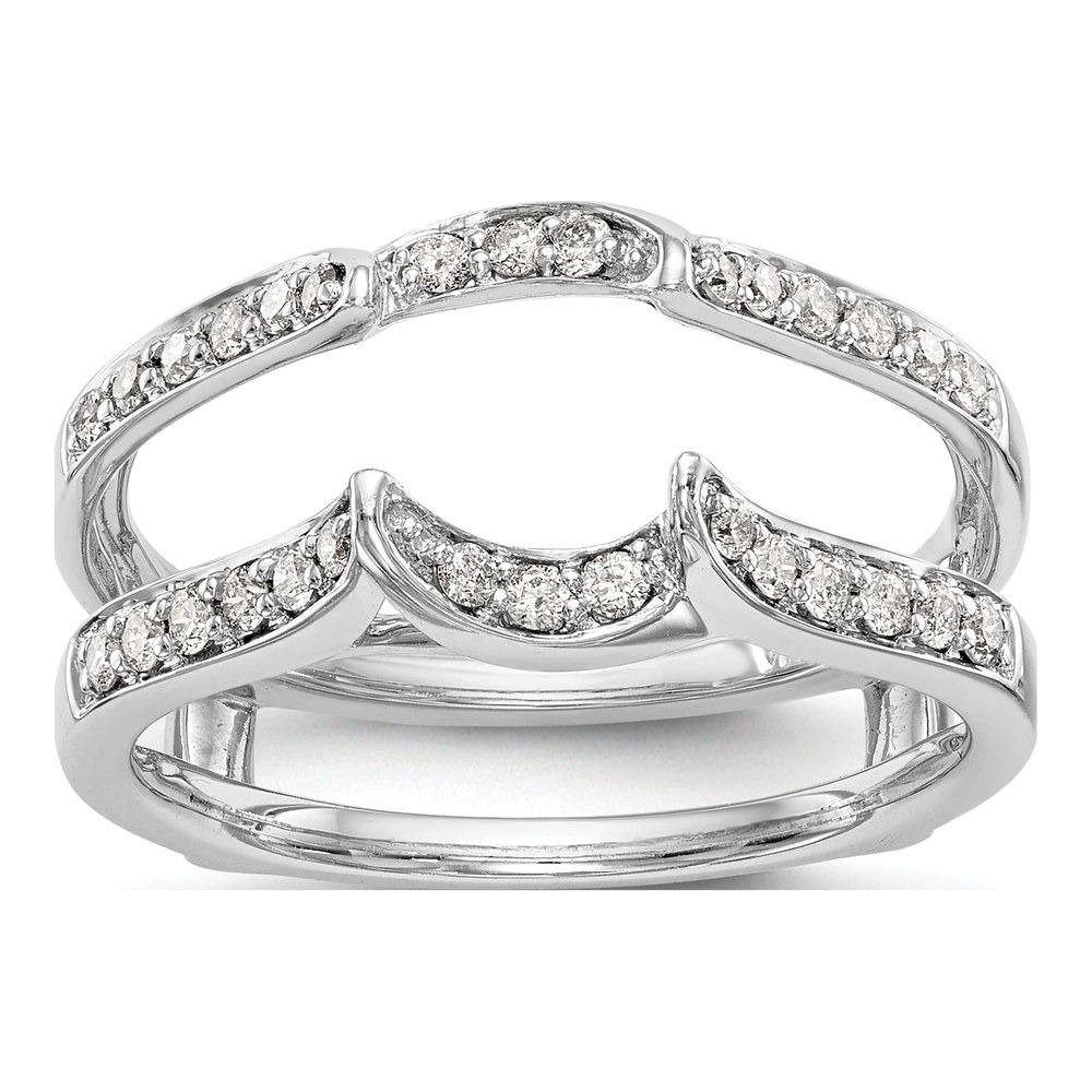 14K White Gold 1/3 ct tw Diamond Guard Ring
