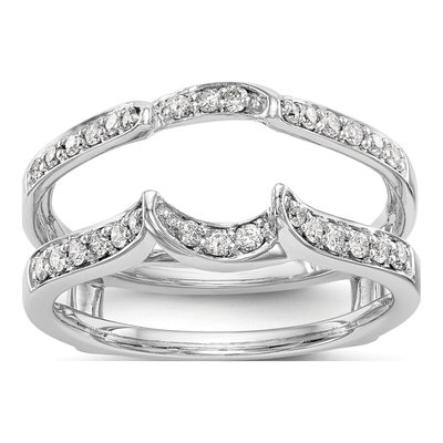 14K White Gold 1/3 ct tw Diamond Guard Ring