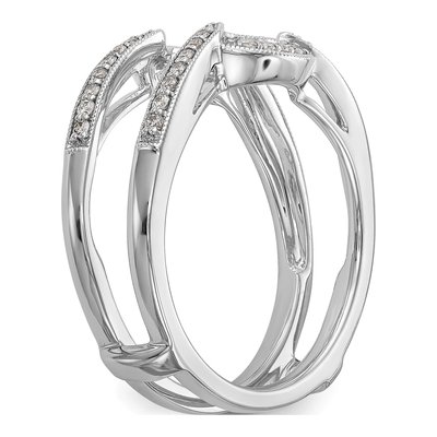 14K White Gold 1/5 ct tw Diamond Guard Ring – view 6