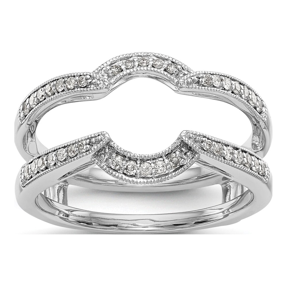 14K White Gold 1/5 ct tw Diamond Guard Ring