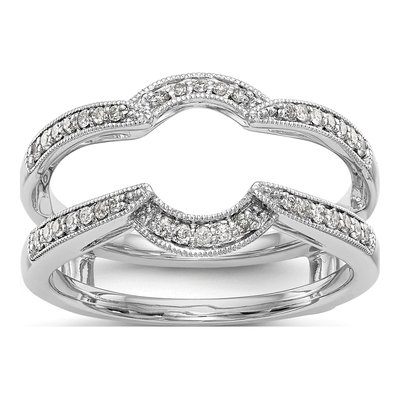14K White Gold 1/5 ct tw Diamond Guard Ring