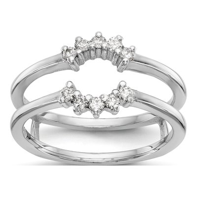 14K White Gold 1/5 ct tw Lab-Grown Diamond Guard Ring