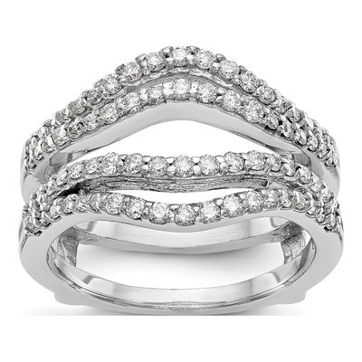 14K White Gold 5/8 ct tw Diamond Guard Ring