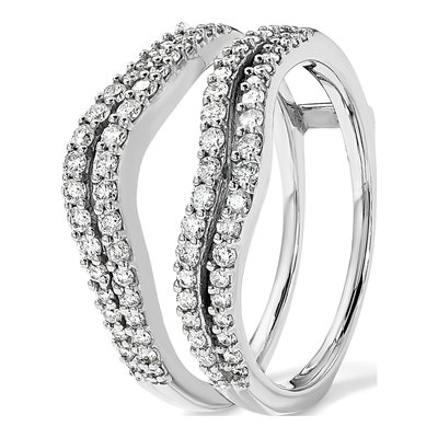 14K White Gold 0.62 ct tw Diamond Guard Wedding Band – view 2