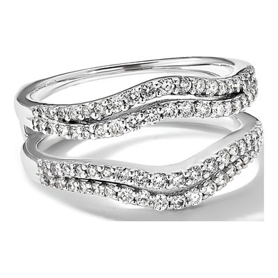 14K White Gold 0.62 ct tw Diamond Guard Wedding Band – view 3
