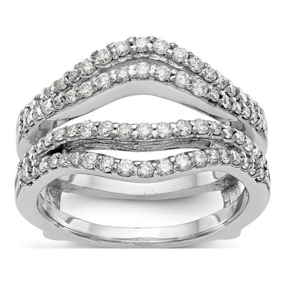 14K White Gold 0.62 ct tw Diamond Guard Wedding Band