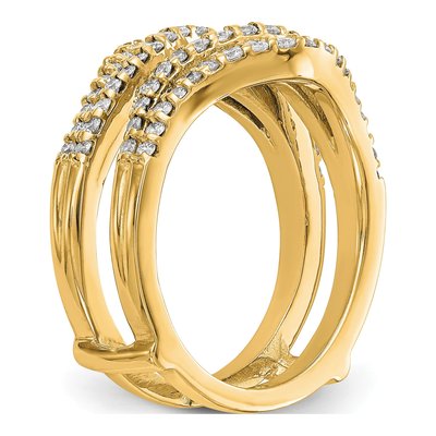 14K Yellow Gold 0.62 ct tw Diamond Guard Wedding Band – view 7