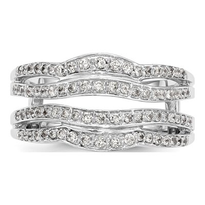 14K White Gold 1/2 ct tw Diamond Guard Ring – view 4