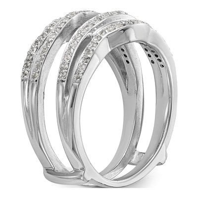 14K White Gold 1/2 ct tw Diamond Guard Ring – view 6