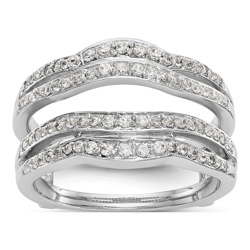 14K White Gold 1/2 ct tw Diamond Guard Ring