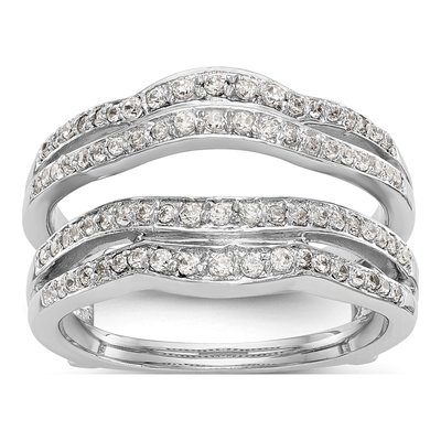 14K White Gold 1/2 ct tw Diamond Guard Ring