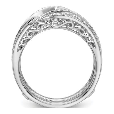 14K White Gold Diamond Guard Ring Mounting – view 3