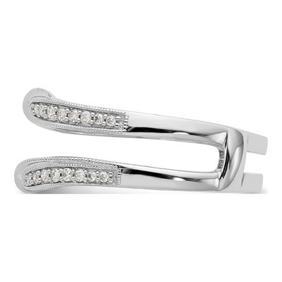 14K White Gold Diamond Guard Ring Mounting – view 4
